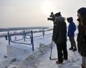На горнолыжном спуске в Колычево в Красноярске появились ограждения. Съемка сюжета.
